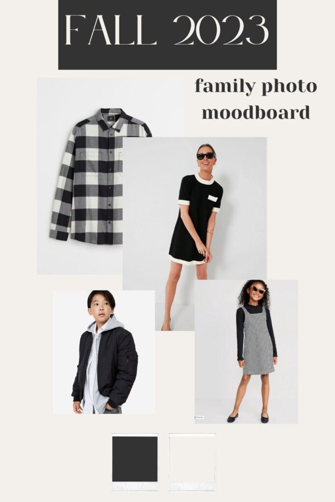 a moodboard for inspiration about what to wear for family photos
